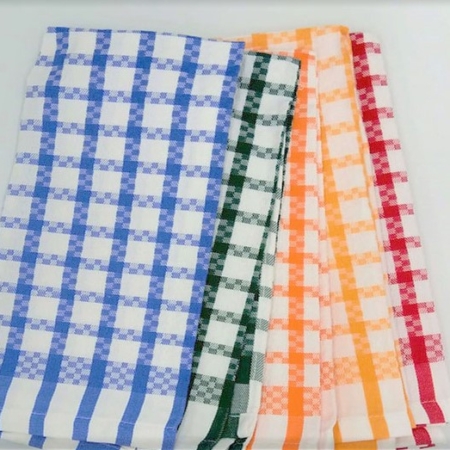 Confezione da 6 strofinacci asciugapiatti 50x70cm, in 100% cotone fibra naturale, tinto in filo* Confezione assortita con 6 canovacci base bianco e righe di colori diversi