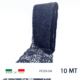 Pizzo raschel elastico con motivo floreale. 80% poliammide e 20% elastam. Prezzo riferito alla confezione da 10 metri. Altezza 18 cm circa. Prodotto in Italia.