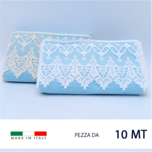 Pizzo Valencienne 100% in puro cotone. Altezza 9 cm. Prezzo riferito alla confezione da 10 metri.