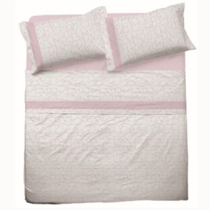 Completo letto matrimoniale in 100% cotone stampato.