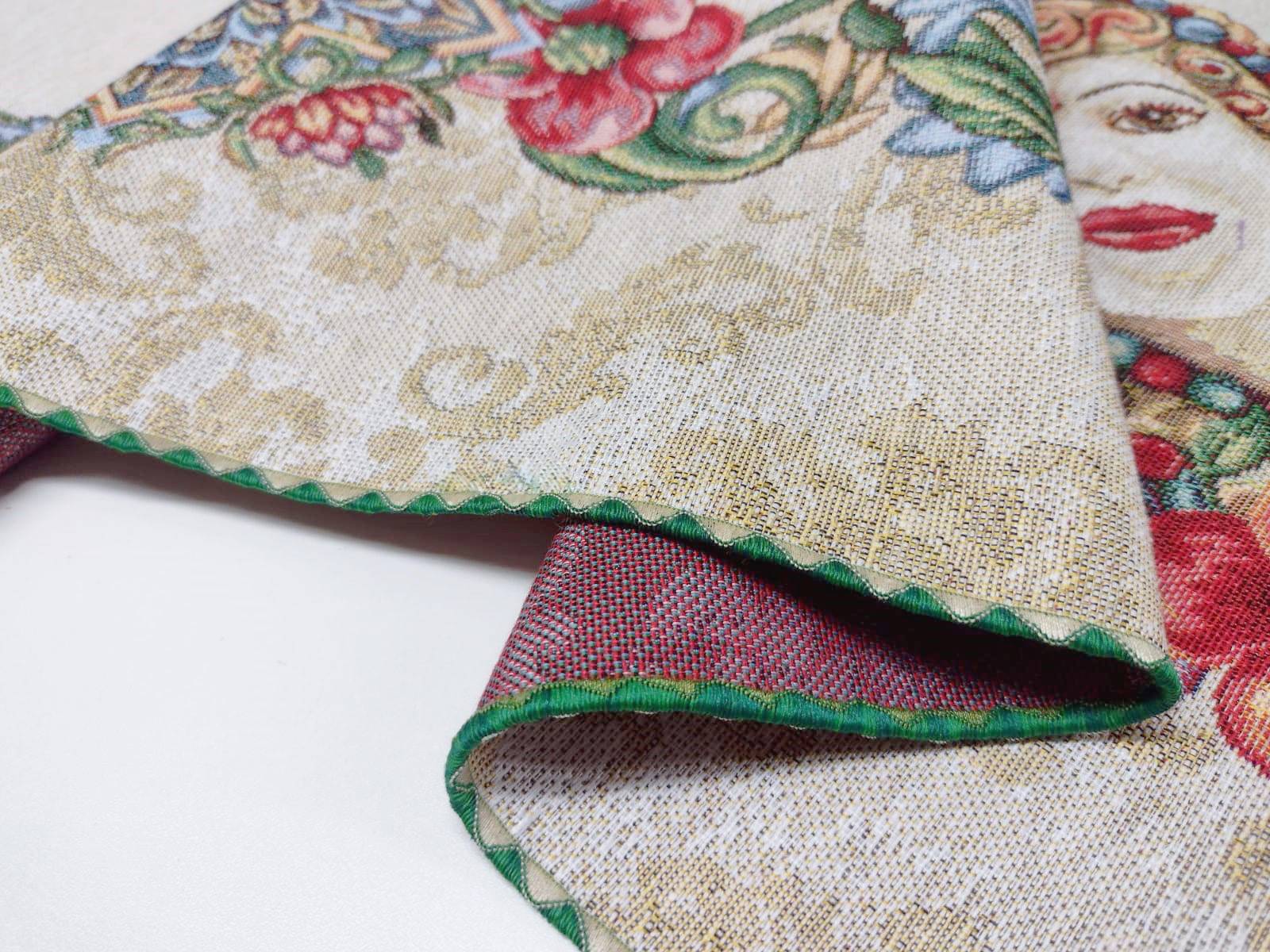 Runner da interno in tessuto Gobelin, 70% cotone 30% poliestere a tema Mori; non idrorepellente