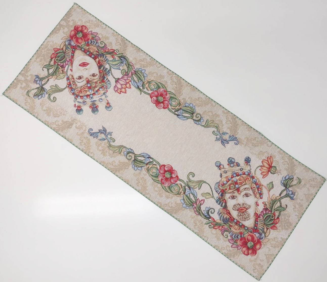 Runner da interno in tessuto Gobelin, 70% cotone 30% poliestere a tema Mori; non idrorepellente