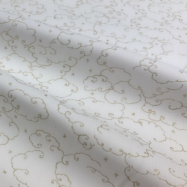 Tessuto piquet millerighe stampato, 100% cotone. Altezza 150 cm