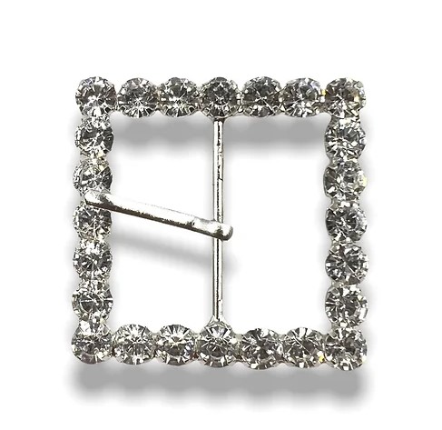 Fibbia in metallo argento cromato