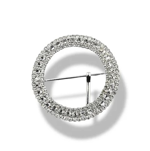 Fibbia in metallo argento cromato