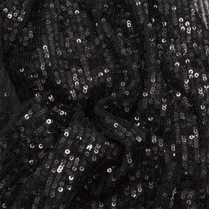 Tessuto in tulle elastico 100% poliestere, interamente ricoperto da paillettes Altezza 150 cm