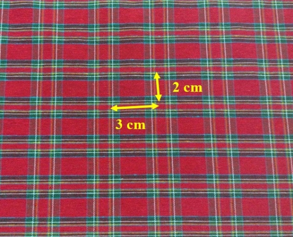 Prezzo riferito a 1 metro Tessuto da interno tinto in filo* a motivo scozzese, 100% cotone Altezza 290 cm, 180 gr/m²