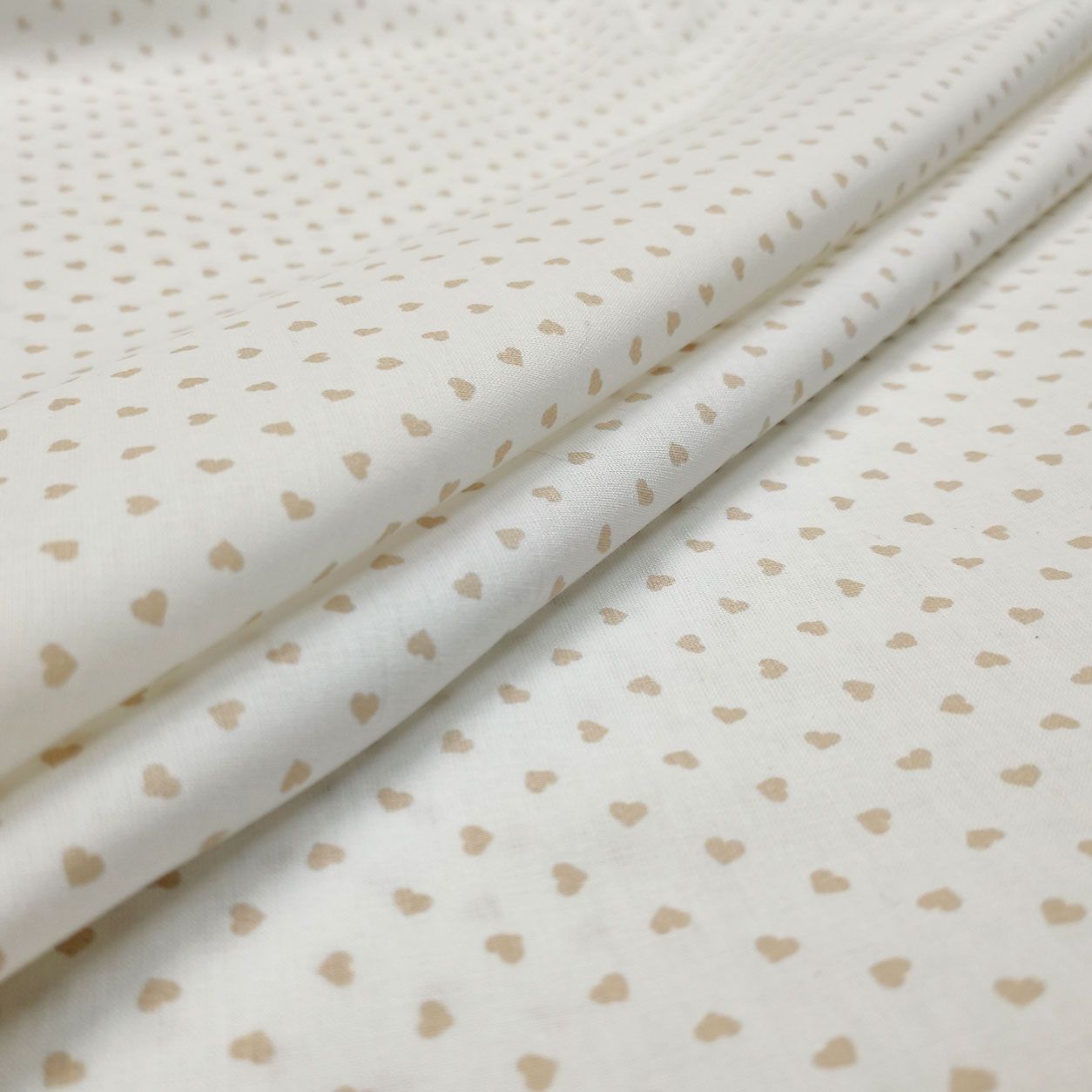 Tessuto cotone bianco Cuori - NEW PIZZI SHOP