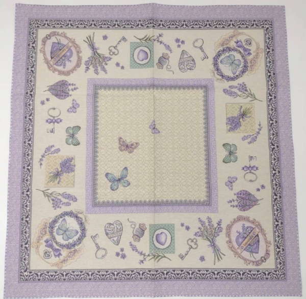 Tovaglia quadrata da interno in tessuto Gobelin, 70% cotone 30% poliestere; non idrorepellente Rifinita sui bordi con ricamo decorativo in cotone a tinta