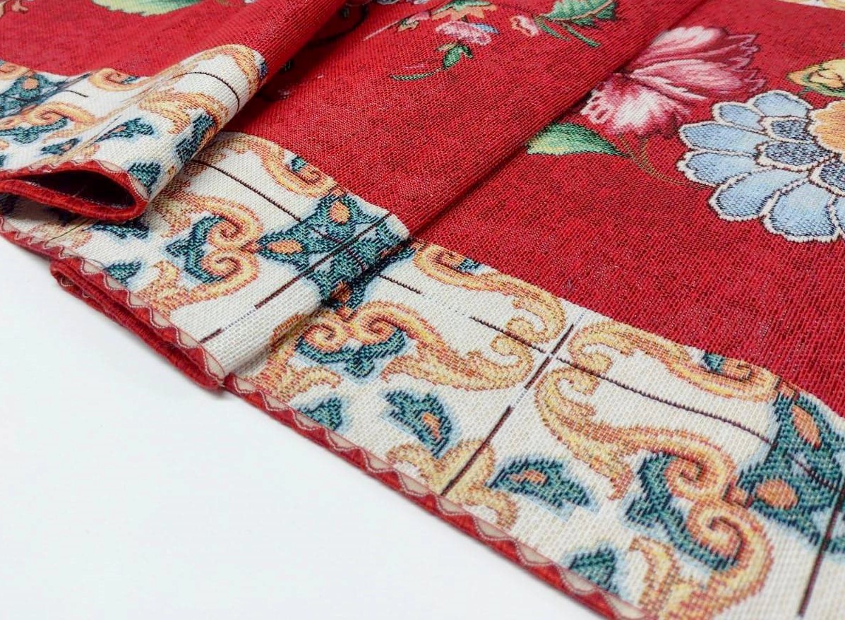 Tovaglia quadrata da interno in tessuto Gobelin, 70% cotone 30% poliestere; non idrorepellente